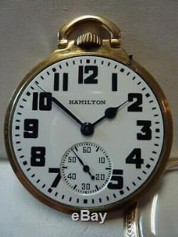 1937 Hamilton TRAFFIC SPECIAL 974 Special Movement Pocket Watch / Original Box