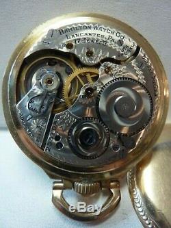 1937 Hamilton TRAFFIC SPECIAL 974 Special Movement Pocket Watch / Original Box