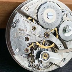 1937 Waltham Riverside Grade 1621 21 Jewels 16S Pocket Watch Movement Runs