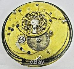 19th c. Carillon Quarter Hour REPEATER Verge Fusee Pocket Watch MOVEMENT REPAIR