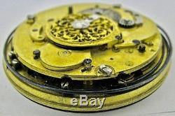 19th c. Carillon Quarter Hour REPEATER Verge Fusee Pocket Watch MOVEMENT REPAIR