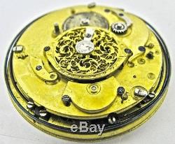 19th c. Carillon Quarter Hour REPEATER Verge Fusee Pocket Watch MOVEMENT REPAIR