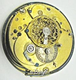 19th c. Carillon Quarter Hour REPEATER Verge Fusee Pocket Watch MOVEMENT REPAIR