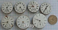 28-lot Swiss POCKET WATCH MOVEMENTS parts repair 29 to 43mm (16s) Longines Ebro