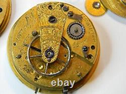 3 English Verge Fusee Pocket Watch Movement Lot Johnson Mccabe Cairns Parts