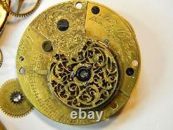 3 English Verge Fusee Pocket Watch Movement Lot Johnson Mccabe Cairns Parts