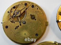 3 English Verge Fusee Pocket Watch Movement Lot Johnson Mccabe Cairns Parts