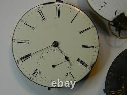 3 English Verge Fusee Pocket Watch Movement Lot Johnson Mccabe Cairns Parts