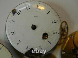 3 English Verge Fusee Pocket Watch Movement Lot Johnson Mccabe Cairns Parts