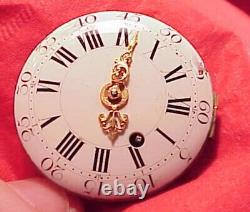 33mm MARCHAND FILS NO 6969 PARIS VERGE FUSEE POCKET WATCH MOVEMENT GOLD HANDS