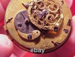 33mm MARCHAND FILS NO 6969 PARIS VERGE FUSEE POCKET WATCH MOVEMENT GOLD HANDS