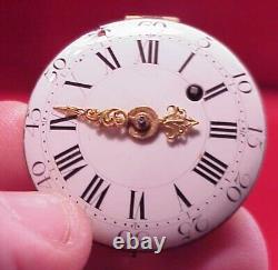 33mm MARCHAND FILS NO 6969 PARIS VERGE FUSEE POCKET WATCH MOVEMENT GOLD HANDS