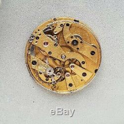 38.6mm qua repeater repetition unusual escapement pocket watch movement 1840-50s
