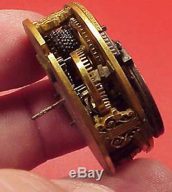 38MM EARLY JOHN FINCH LONDON SILVER COCK Verge Fusee Pocket Watch MOVEMENT