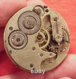 43MM 16s AGASSIZ 37283 POCKET WATCH MOVEMENT Hamrick & Son Pa COLUMBUS MVT