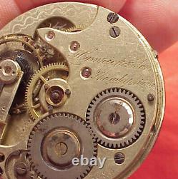 43MM 16s AGASSIZ 37283 POCKET WATCH MOVEMENT Hamrick & Son Pa COLUMBUS MVT