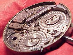 43mm LECOULTRE & CIE INDEPENDENT SECONDS 1/4 JUMP POCKET WATCH MOVEMENT