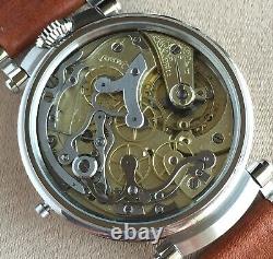 45mm Wristwatch with Vintage Pocket Watch Movement Omega Chronograph Marriage