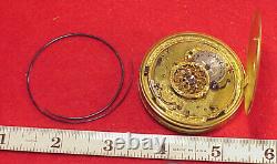 51mm VERGE FUSEE REPEATER POCKET WATCH MOVEMENT CARILLION 3 GONGS TICKaBIT