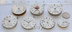 7-lot Antique ILLINOIS POCKET WATCH MOVEMENTS OF & HC 4s 16s 18s PARTS REPAIR