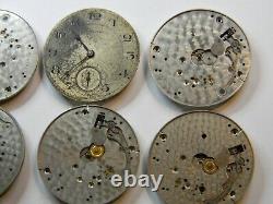 9 Vintage Hamilton 910 912 916 917 Pocket Watch Movement Lot Part Or Repair