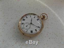 9ct Gold Stauffer Ladies Fob With Iwc Movement Pocket Watch