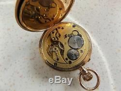 9ct Gold Stauffer Ladies Fob With Iwc Movement Pocket Watch