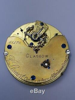 A Karrusel Bahne Bonniksen Pocket Watch Movement Retailed by Stewart, Glasgow