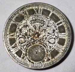 A. Lincoln Illinois Pocket Watch Movement Adjust 5 Positions 4 Parts/repairs #p77