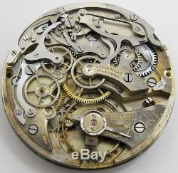 A R & J E Meylan pocket Watch 7 j. Chronograph Movement 2 counters