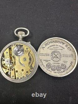 A. Rosskopf & Co Movement 37mm Antique Pocket Watch Requires Maintenance