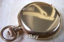A WALTHAM HUNTER CASED GOLD PLATED POCKET WATCH WITH TRAVELER MOVEMENT c. 1909