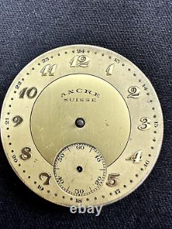 ANCRE SUISSE Movement 43mm Antique Pocket Watch Requires Maintenance