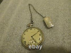 ANTIQUE 1917 HOWARD 17J POCKET WATCH 12s SERIES 7 HINGED MOVEMENT+FOB-RUNS GREAT