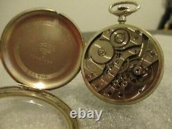 ANTIQUE 1917 HOWARD 17J POCKET WATCH 12s SERIES 7 HINGED MOVEMENT+FOB-RUNS GREAT