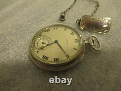 ANTIQUE 1917 HOWARD 17J POCKET WATCH 12s SERIES 7 HINGED MOVEMENT+FOB-RUNS GREAT