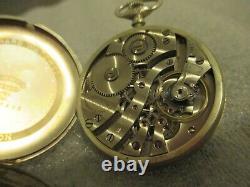 ANTIQUE 1917 HOWARD 17J POCKET WATCH 12s SERIES 7 HINGED MOVEMENT+FOB-RUNS GREAT