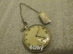 ANTIQUE 1917 HOWARD 17J POCKET WATCH 12s SERIES 7 HINGED MOVEMENT+FOB-RUNS GREAT