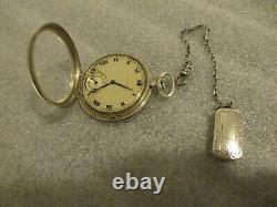 ANTIQUE 1917 HOWARD 17J POCKET WATCH 12s SERIES 7 HINGED MOVEMENT+FOB-RUNS GREAT