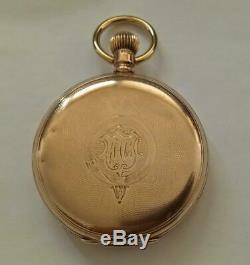 ANTIQUE 9ct GOLD WALTHAM POCKET WATCH-1905 NSW POLICE PRESENTATION INSCRIPTION