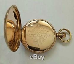 ANTIQUE 9ct GOLD WALTHAM POCKET WATCH-1905 NSW POLICE PRESENTATION INSCRIPTION