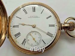 ANTIQUE 9ct GOLD WALTHAM POCKET WATCH-1905 NSW POLICE PRESENTATION INSCRIPTION