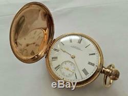 ANTIQUE 9ct GOLD WALTHAM POCKET WATCH-1905 NSW POLICE PRESENTATION INSCRIPTION