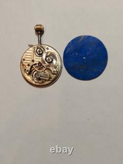 Agasiz Pocket Watch Movement Swiss Mens Full Jewels, dial Lapiz Lazuli