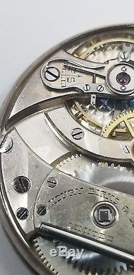 Agassiz Private Label Pocket Watch Movement 17j 12s good balance repair F1392