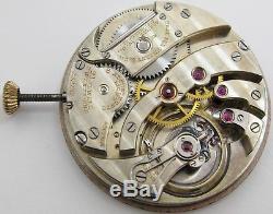 Agassiz for Tiffany Pocket Watch Movement 21 jewels 8 adj. For parts OF 38.3 mm