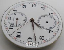 Agassiz pocket Watch 21 j. 6 adj. Chronograph Movement 2 counters