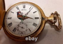 Alsta Star Watch Co Pocket Watch Goldtone Case 17 Jewels Full Sz Movement1960-70