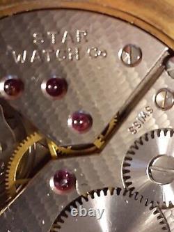 Alsta Star Watch Co Pocket Watch Goldtone Case 17 Jewels Full Sz Movement1960-70