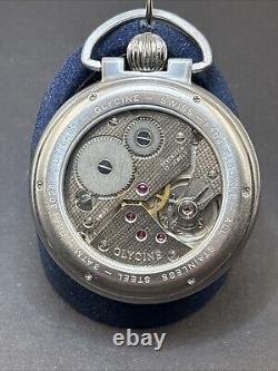 Amazing Glycine F104 Tascale Pocket Watch Eta 6497-1 Movement Only 250 Made Bo